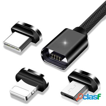 Cavo Magnetico Essager 3-in-1 - USB-C, Lightning, MicroUSB -