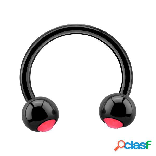 Circular barbell con palline Acciaio chirurgico 316L nero
