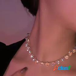 Collana Per donna Perline Cristallo Multicolore Semplice Di