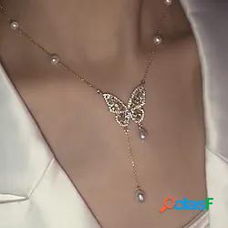 Collana Per donna geometrico Chiaro Bianco Farfalla Coreano