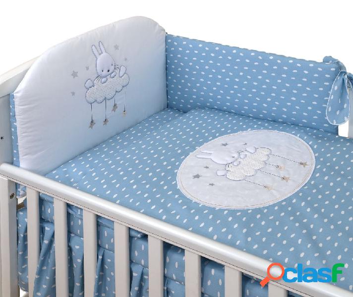 Completo Culla 5 Pezzi Double Face M 180 SKYBUNNY BLUE SPOTS