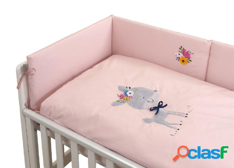Completo Culla 5 Pezzi Double Face S DEERY LIGHT PINK Amy