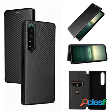 Custodia Flip per Sony Xperia 1 IV - Fibra di carbonio -
