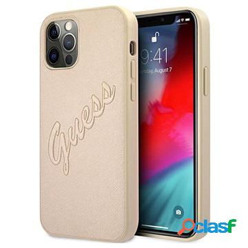 Custodia Guess Saffiano Vintage Script per iPhone 12/12 Pro