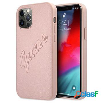 Custodia Guess per iPhone 12 Pro Max Vintage Script Saffiano