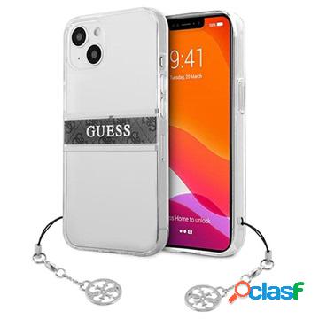 Custodia Ibrida Guess 4G Strap Charm per iPhone 13 - Grigio