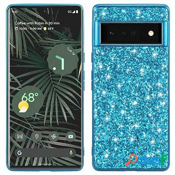 Custodia ibrida per Google Pixel 6 Pro serie Glitter - blu