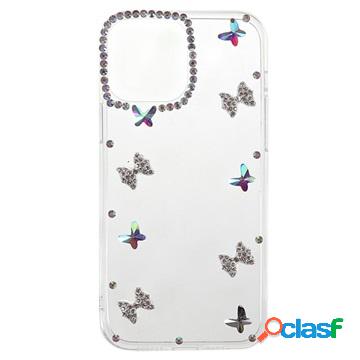 Custodia in TPU per iPhone 13 Diamond Decor - Farfalle