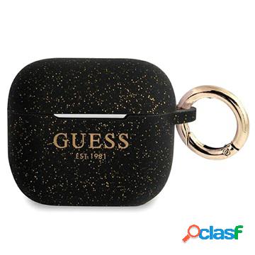 Custodia in silicone Guess Glitter AirPods 3 - nera