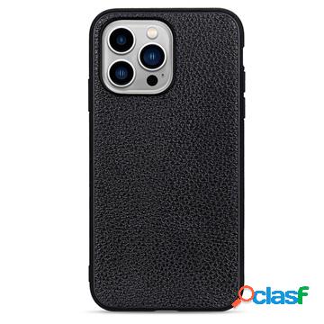 Elegante custodia in pelle per iPhone 14 Pro Max - nera