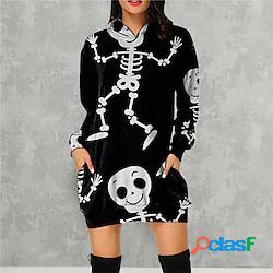 Felpa con cappuccio da donna vestito corto mini vestito