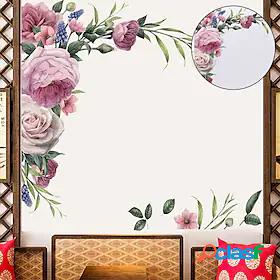 Floral Plants Wall Stickers Living Room, Removable PVC Home