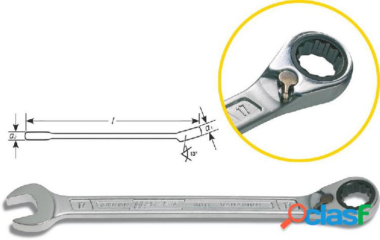 Hazet 606-9 Chiave combinata a cricchetto 9 mm