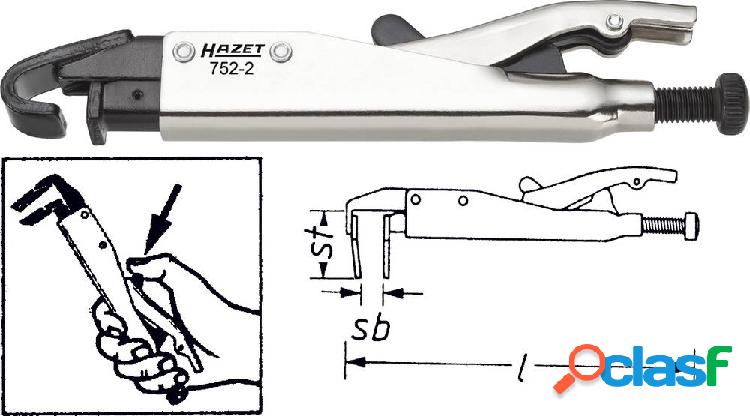 Hazet 752-2 Pinza regolabile a morsetto 0 - 15 mm 205 mm