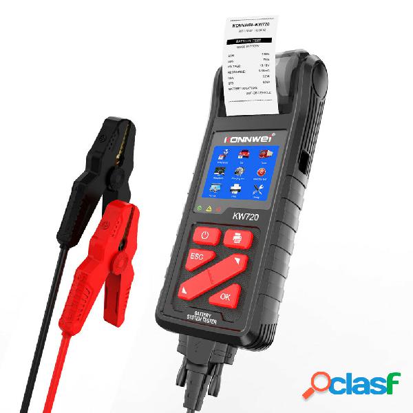 KONNWEI KW720 Tester per auto Batteria con stampante