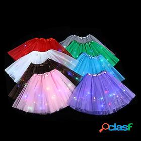 Kids Girls Skirt Deep Purple Pink White Solid Colored Tulle