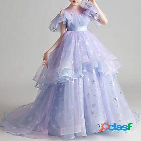 Kids Little Girls Dress Snowflake Birthday Performance A