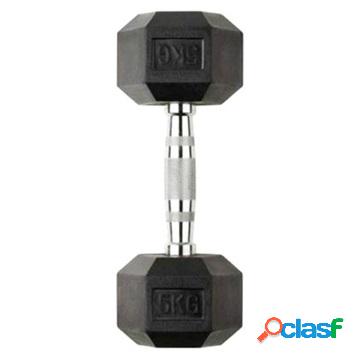 Manubrio Esagonale Antiscivolo Fitness - 5kg - Nero