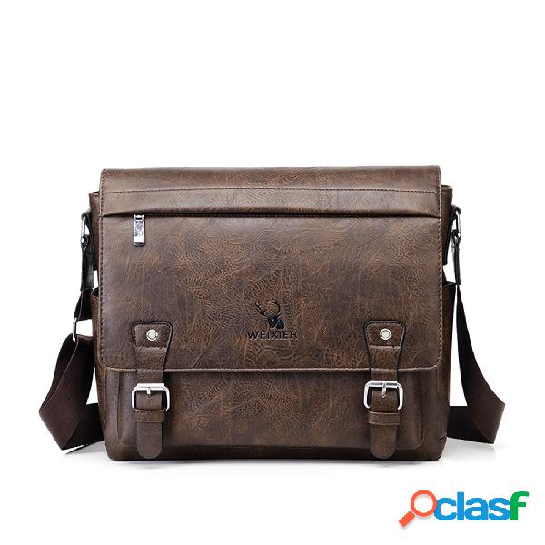 Menico Uomo Pelle artificiale Vintage Casual Impermeabile