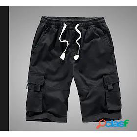 Mens Cargo Casual / Sporty Patchwork Multi Pocket Elastic