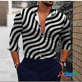 Men's Shirt Striped Collar Shirt Collar Daily Holiday Long