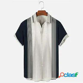 Men's Shirt Striped Print Turndown Street Daily Short Sleeve