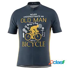 Mens Short Sleeve Cycling Jersey Bike Jersey Top with 3 Rear