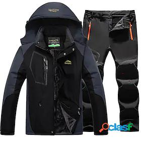 Mens Ski Jacket with Pants Ski Suit Outdoor Thermal Warm