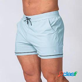 Mens Sporty Patchwork Running Shorts Gym Shorts Shorts