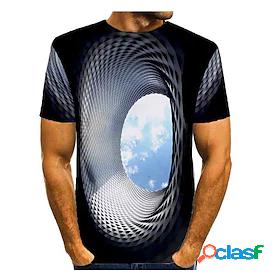 Mens T shirt Tee Shirt Graphic Patterned Optical Illusion 3D