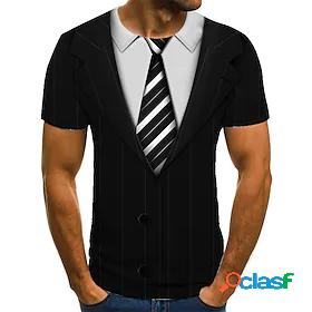 Mens T shirt Tee Shirt Optical Illusion 3D Print Round Neck