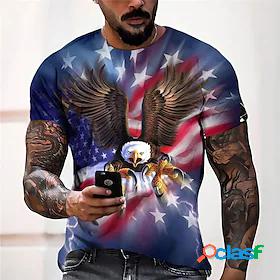Men's Unisex T shirt Tee Graphic Prints Eagle National Flag