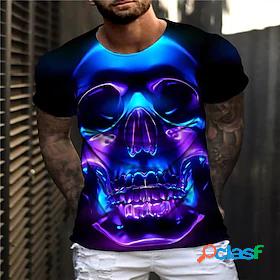Mens Unisex T shirt Tee Graphic Prints Skull Skeleton 3D