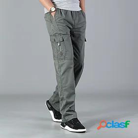 Men's WorkWear Streetwear Elastic Waistband Front Zipper