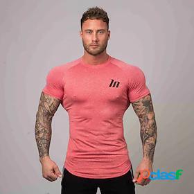 Mens Workout Tops Running Shirt Short Sleeve Athleisure Tee