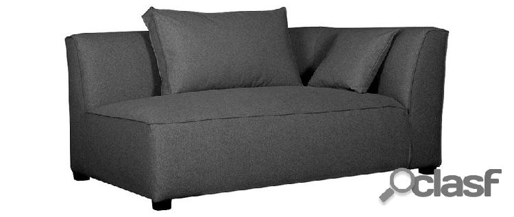 Modulo angolare destro per divano in tessuto grigio