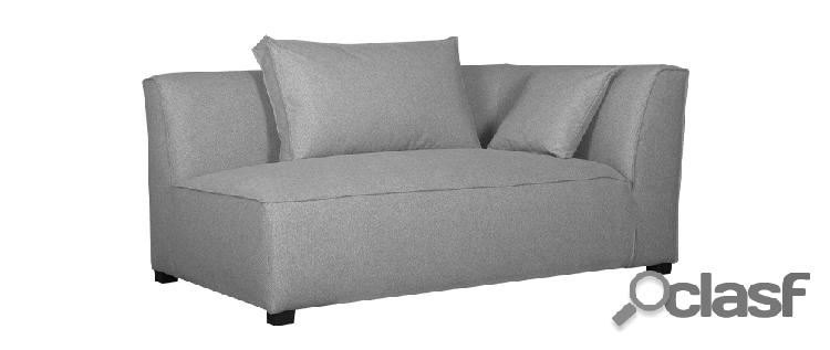 Modulo angolare destro per divano in tessuto grigio chiaro