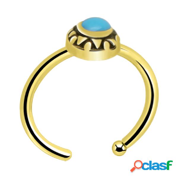 Open nose ring (zircon steel, shiny finish) Acciaio e