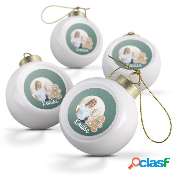 Palline di Natale personalizzate - Ceramica (4 pezzi)