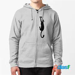 Per uomo Felpa con cappuccio a zip intera Giacca di pelle