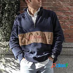 Per uomo Felpa con cappuccio e zip Maglione Color Block