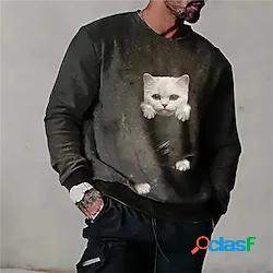 Per uomo Unisex Felpa Maglione Gatto Stampe astratte Stampa