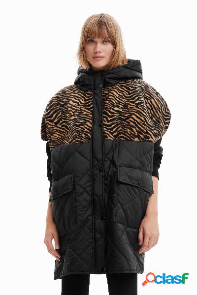 Poncho con stampa animalier