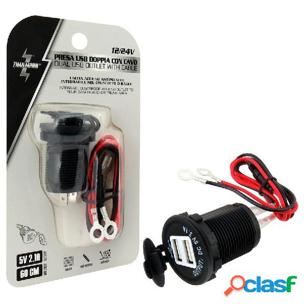 Presa di corrente USB doppio con cavo - ZIM&MANN