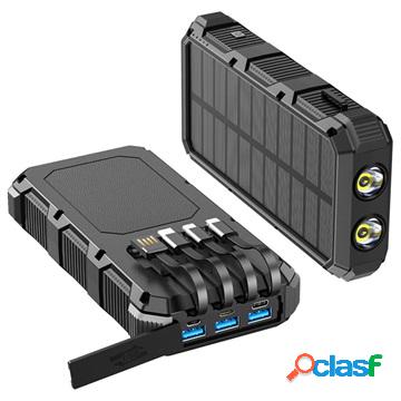 Psooo M2 Wireless Solar Power Bank - 36800 mAh - Nero