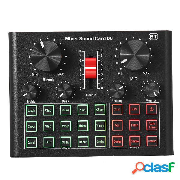Scheda audio D6 Bluetooth Mixer audio USB Computer esterno