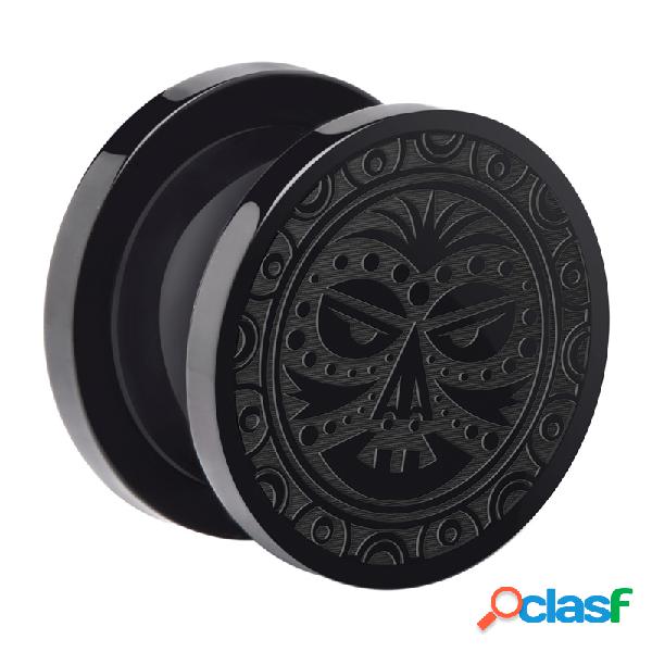 Screw-on tunnel (acrylic,black) con incisione laser