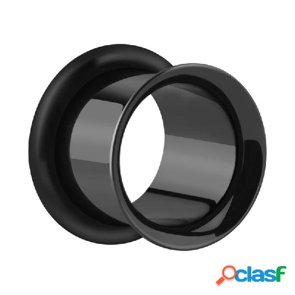 Single flared tunnel (surgical steel, black) con O-Ring