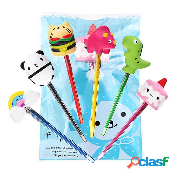 Squishy Pen Cap Panda Dinosauro Unicorn Torta Animale Jumbo