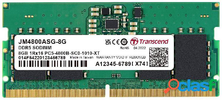 Transcend JM4800ASG-8G Modulo memoria Laptop DDR5 8 GB 1 x 8